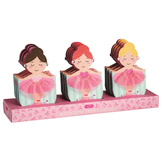 Ballerina Glitzy Gems Sticker Earrings
