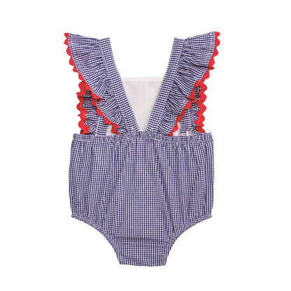 Gingham Ric Rac Bubble And Headband Set