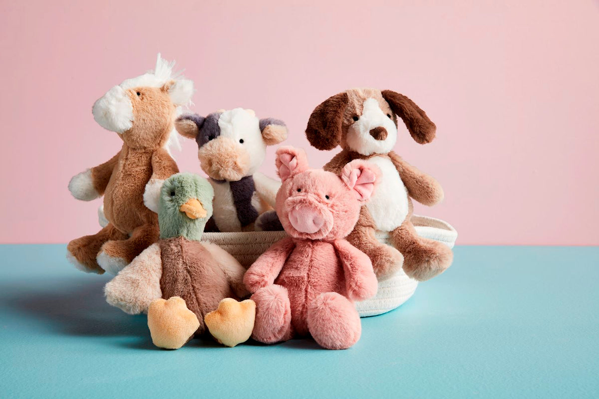 Farm Plush Rattle Pals