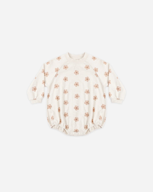 Crew Neck Romper - Pink Daisies