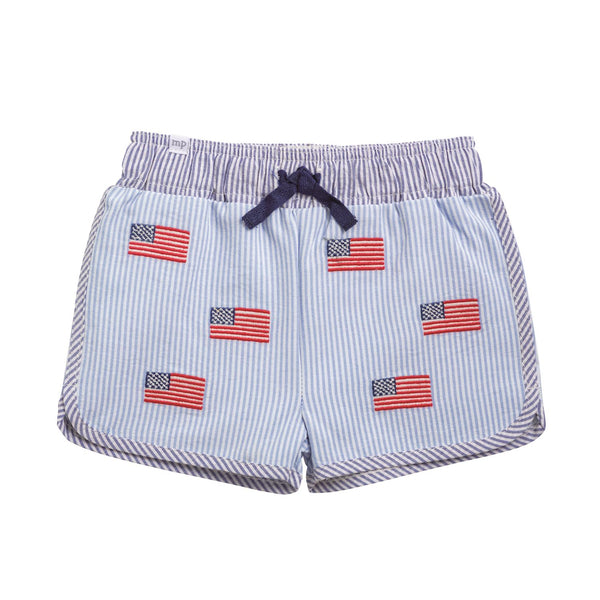 Patterned Flag Swim Trunks