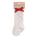 Red Tall Christmas Bow Sock