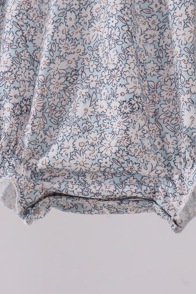 Floral bunny smocked bubble