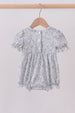 Floral bunny smocked bubble