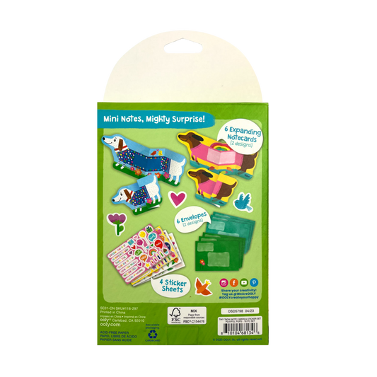 tiny tadas! note cards and sticker set - playful pups