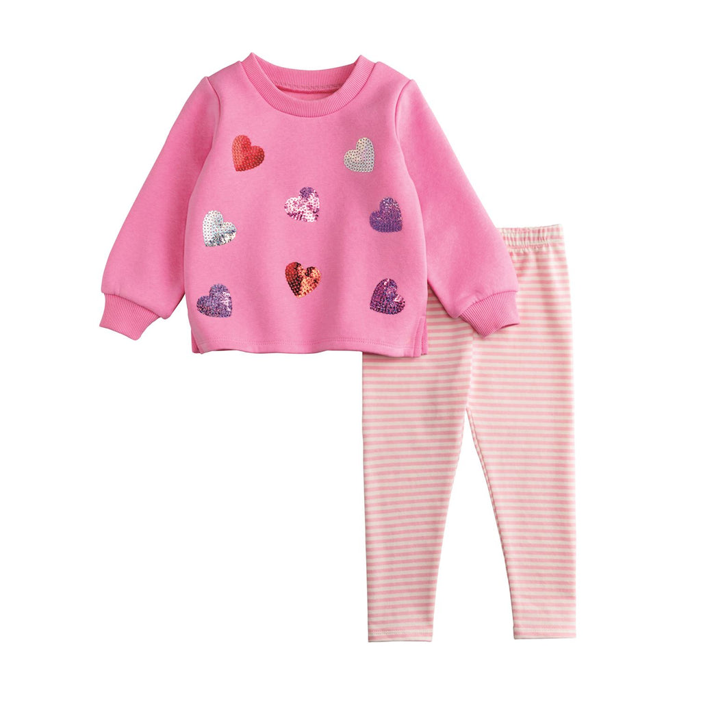 Sequin Heart Toddler Sweatshirt & Legging Set
