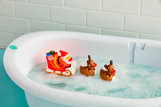 Santa And His Reinducks Bath Toy Set