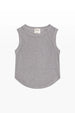 RIBBED EXPOSED SEAM TANK TOP -  LT HT GREY