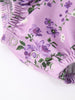 Fall Lavender Floral Print Girls Long Sleeve Romper