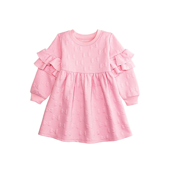 Quilted Bow Toddler Sweatshirt Dress