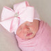 BELLA BOW Hospital Hat - Pink Striped