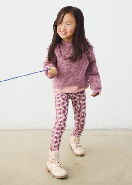 Knit printed leggings - violeta