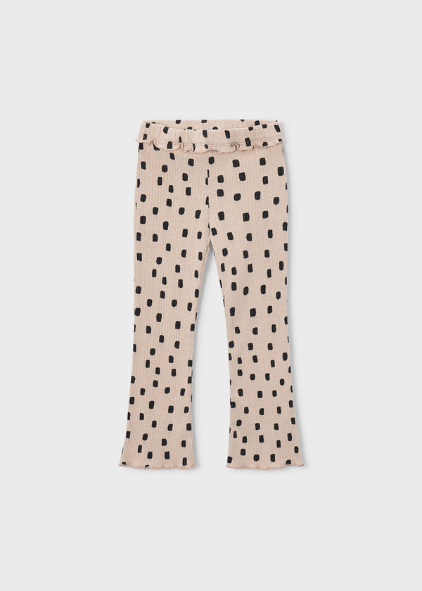 Rib knit flare leggings - Quinoa vig