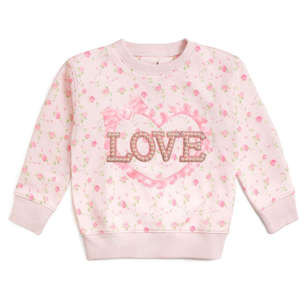 Pink Rose Love Patch Sweatshirt