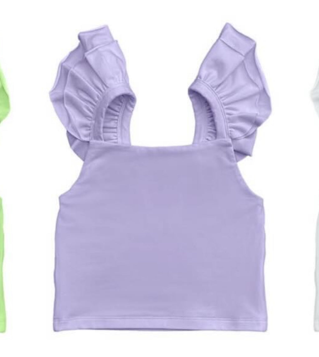 Lavender Ruffle Tank Top