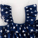 Girls Summer July 4th Navy Red Star Ruffled Short Set