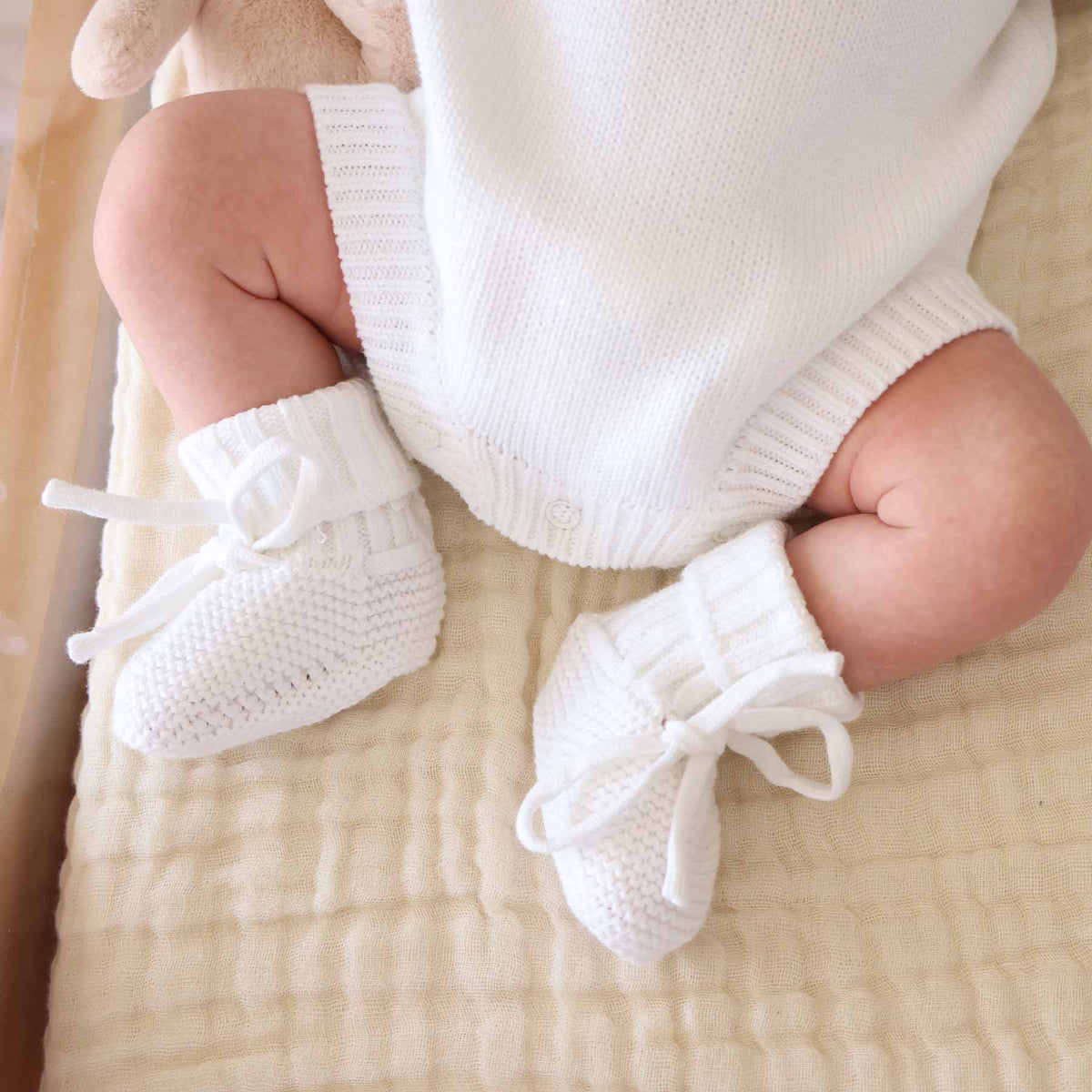 Knit Baby Booties | Sweet Neutrals NB