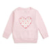 Dainty Rose Pearl Heart Patch Sweatshirt - Kids Clothing