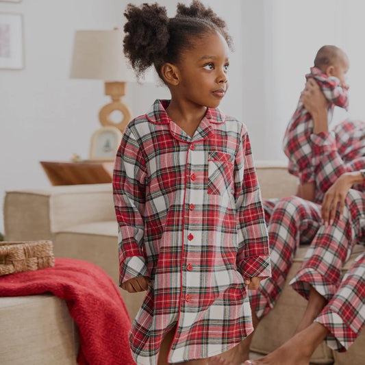 Red Tartan Plaid Flannel Night Gown