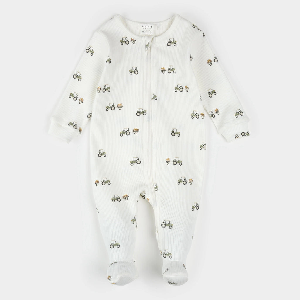 Pear Picking Truck Print on Off-White Sleeper