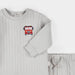 Fire Truck Print on Grey Quilted Jersey Set