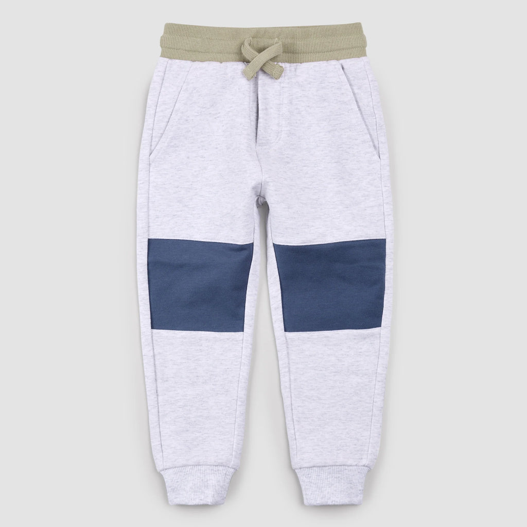 Miles Blue Patched Light Grey Joggers