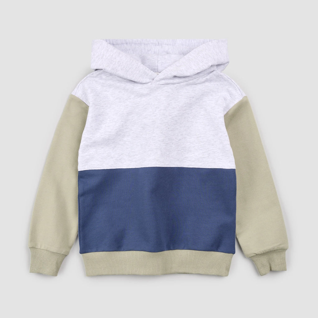 Miles Blue Color Block Hoodie