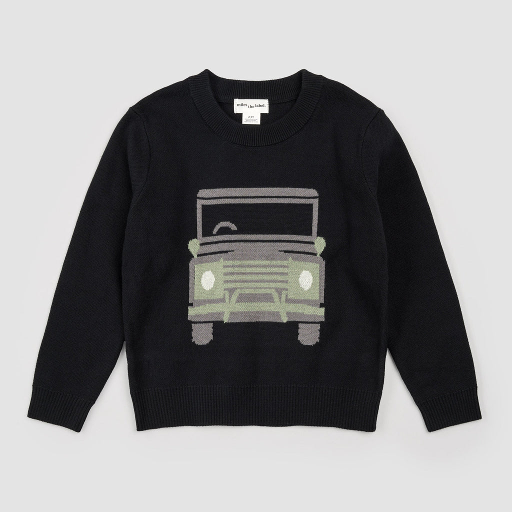 Off-Roader Intarsia Black Sweater