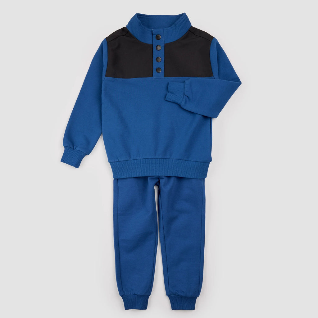 Glacier Blue Half Button Jogger Set