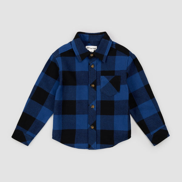 Glacier Blue Buffalo Plaid Flannel Shirt