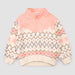 25FMW09T02Pink Fairisle Fleece Half Zip Top