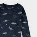 Holiday Dinosaur Print on Navy PJ Set