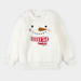 Snowman Embroidery on Off-White Sherpa Sweatshirt