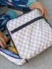 Tan Checkered Lunch Box