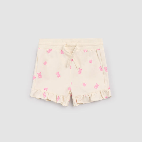 Gummy Bears on Ivory Ruffled Shorts