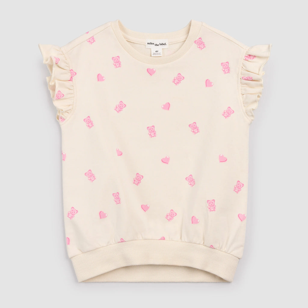 Gummy Bears on Ivory Ruffled Top