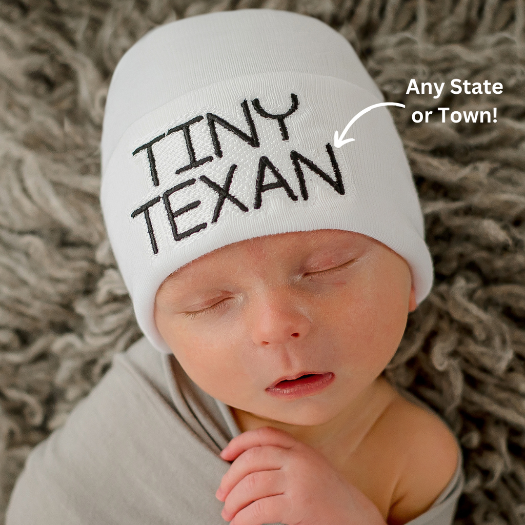 Tiny Texan Baby Hospital Hat - oatmeal