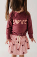 Kid's Raglan Sweatshirt - Love in Ruby