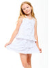 Embroidered Eyelet Tiered Ruffle Skort