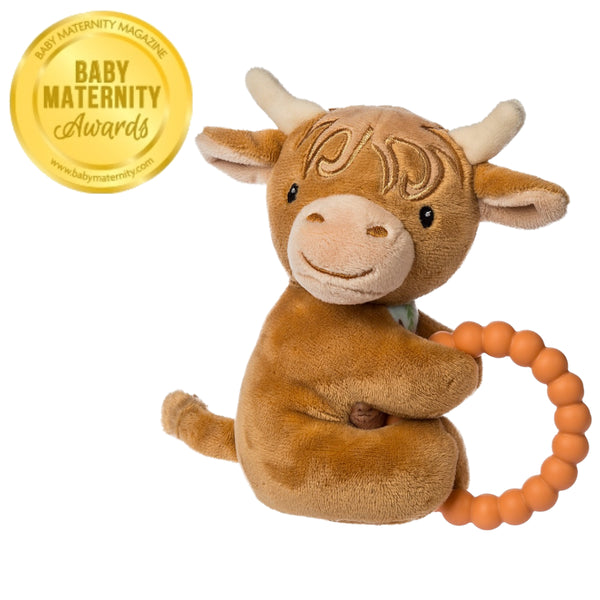 Hetty Highland Cow Teether Rattle – 6″