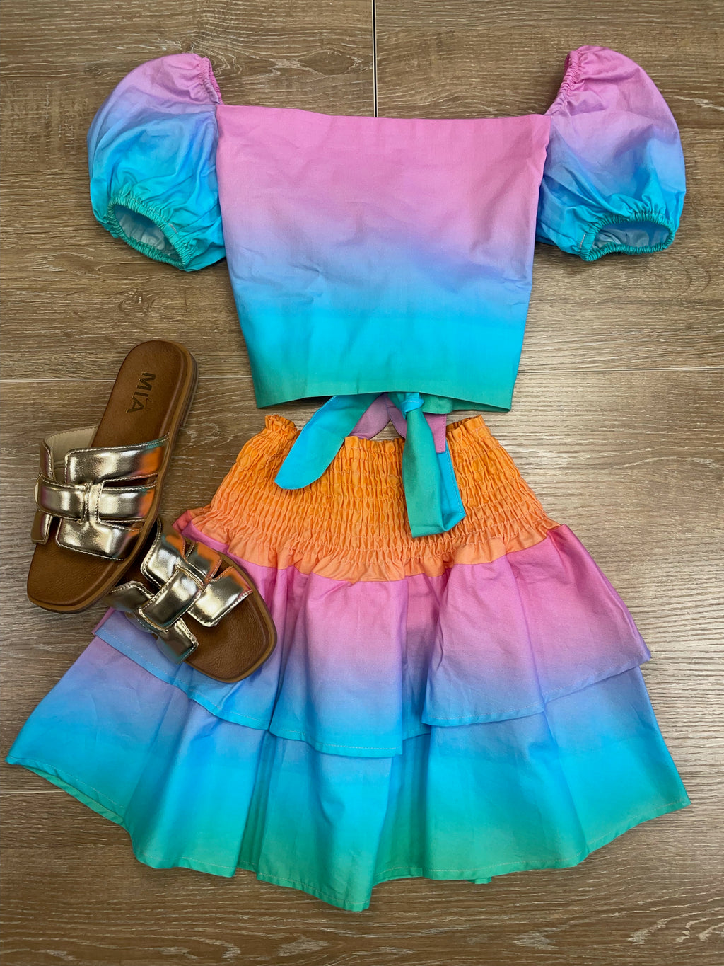 The Noa Top - Ombre Pastel Rainbow - top