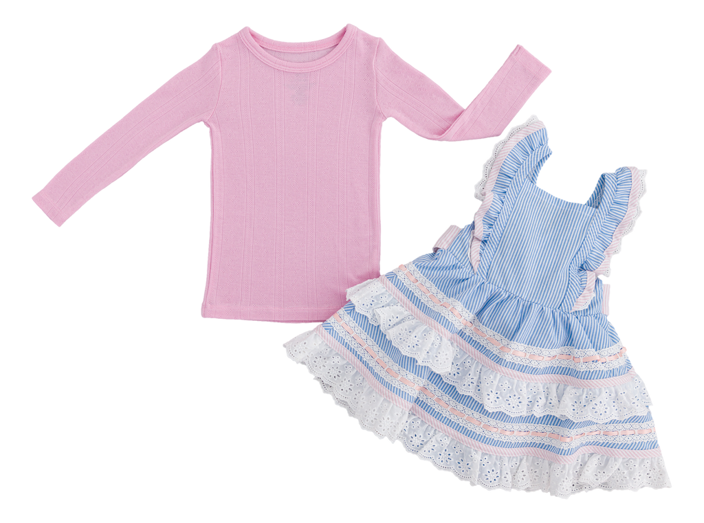 seersucker linen birdie twirl set