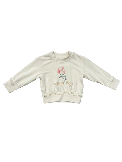 GIRLS RUFFLE HEM SWEATSHIRT - Happy Days