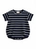 Black/White Stripe / Ribbed T-Shirt Bubble