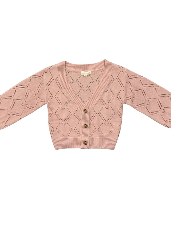 Avery & Alexander Textured Sweater Cardigan - Rose Cloud
