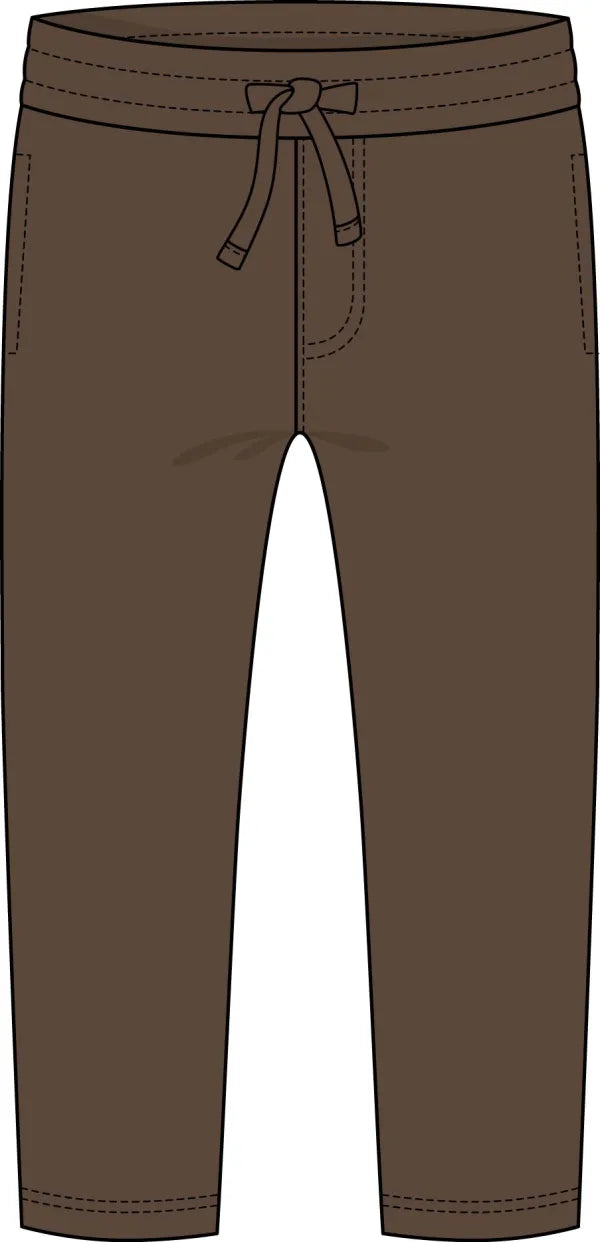 BOYS BASIC TERRY PANT - brown