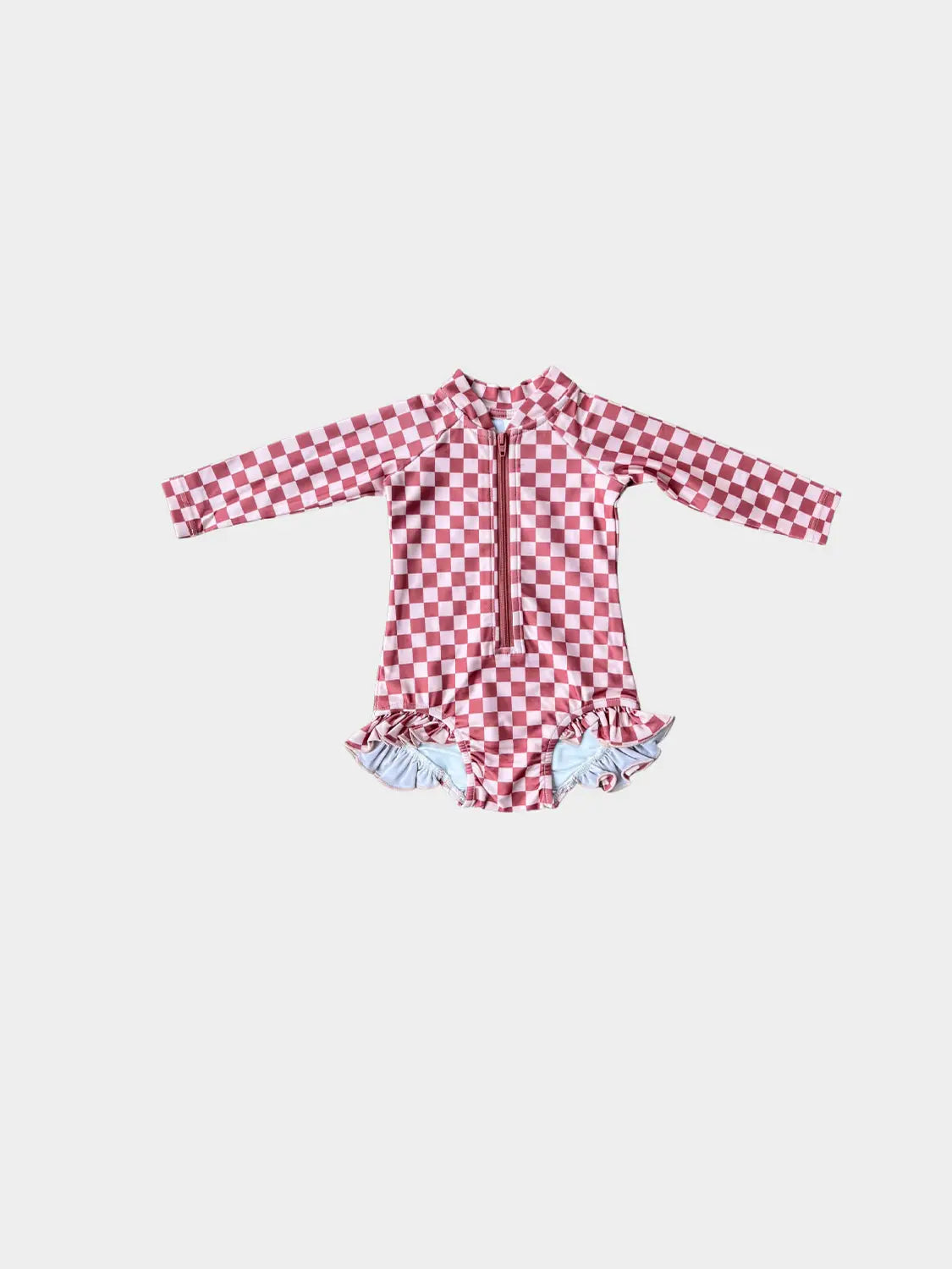 GIRL'S ONE-PIECE RUFFLE RASHGUARD SWIM SUIT