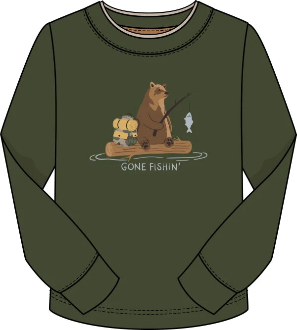 BOYS FISHING BEAR TOP