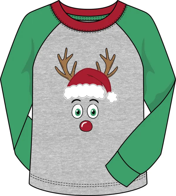 BOYS RAGLAN REINDEER TOP