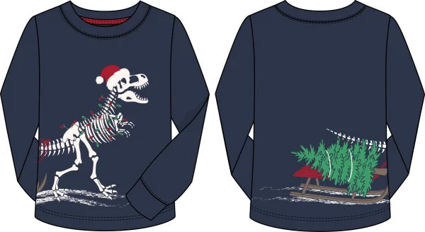 BOYS DINO SKELETON CHRISTMAS TOP